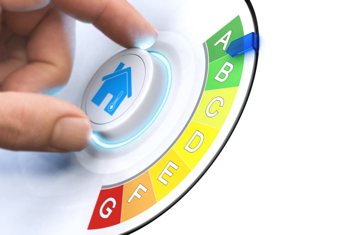 Manopola disegno casa con scelta efficienza energetica